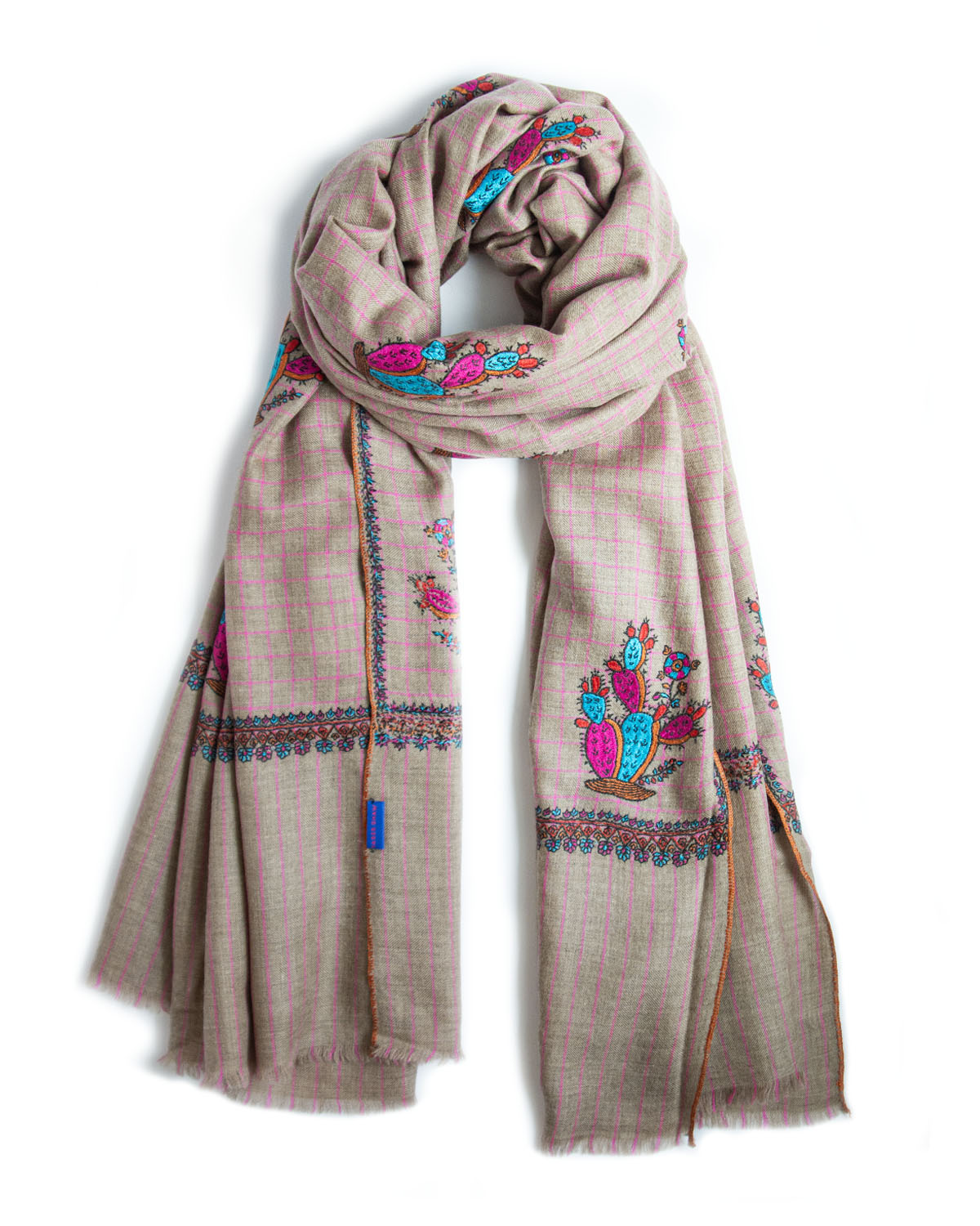 Yaser Shaw Cashmere shawl scarf plaid