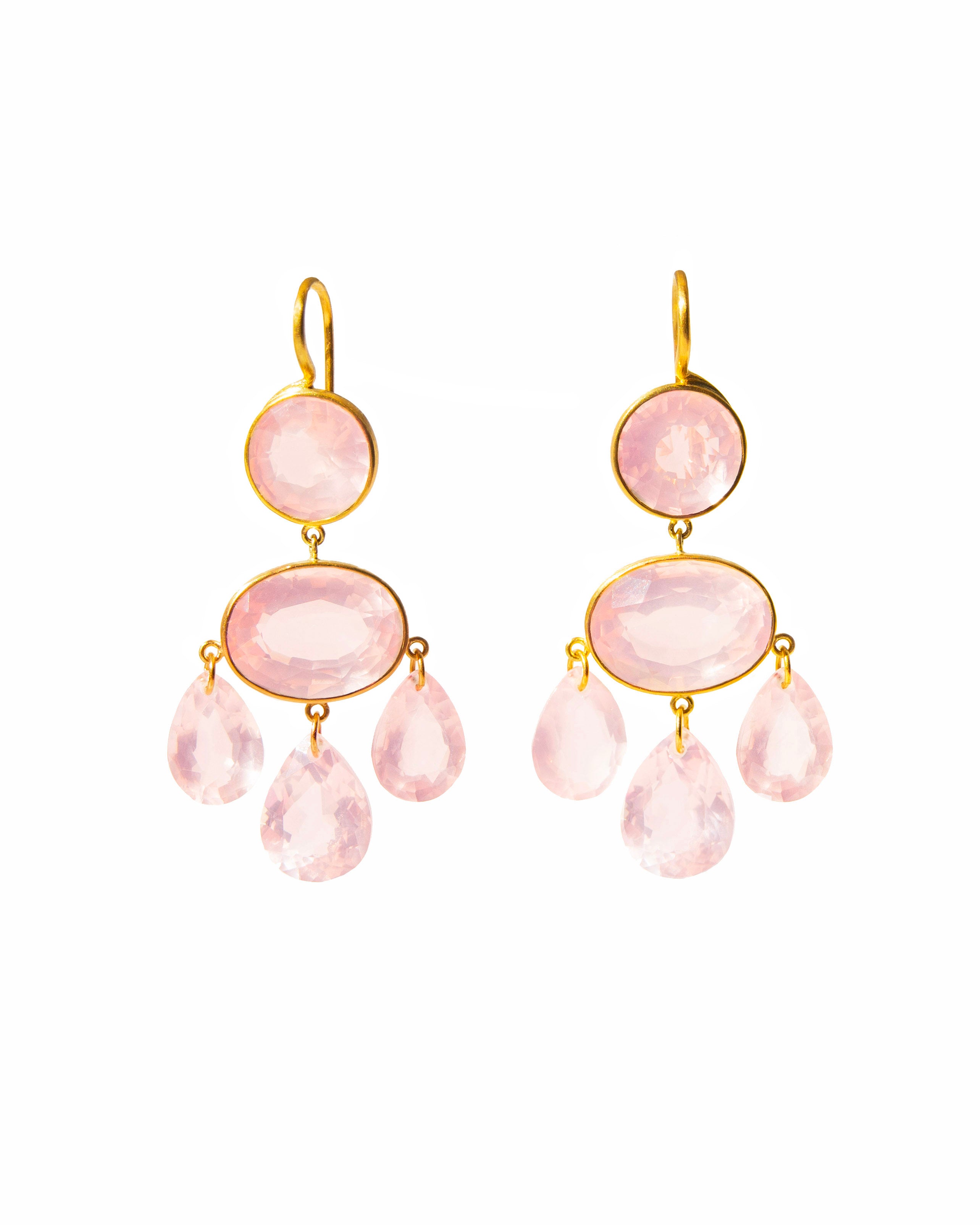 Gabrielle D'Estrees Earrings - Rose Quartz