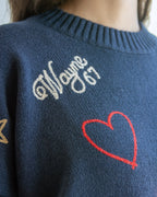 Embroidered Oversize Crew Sweater