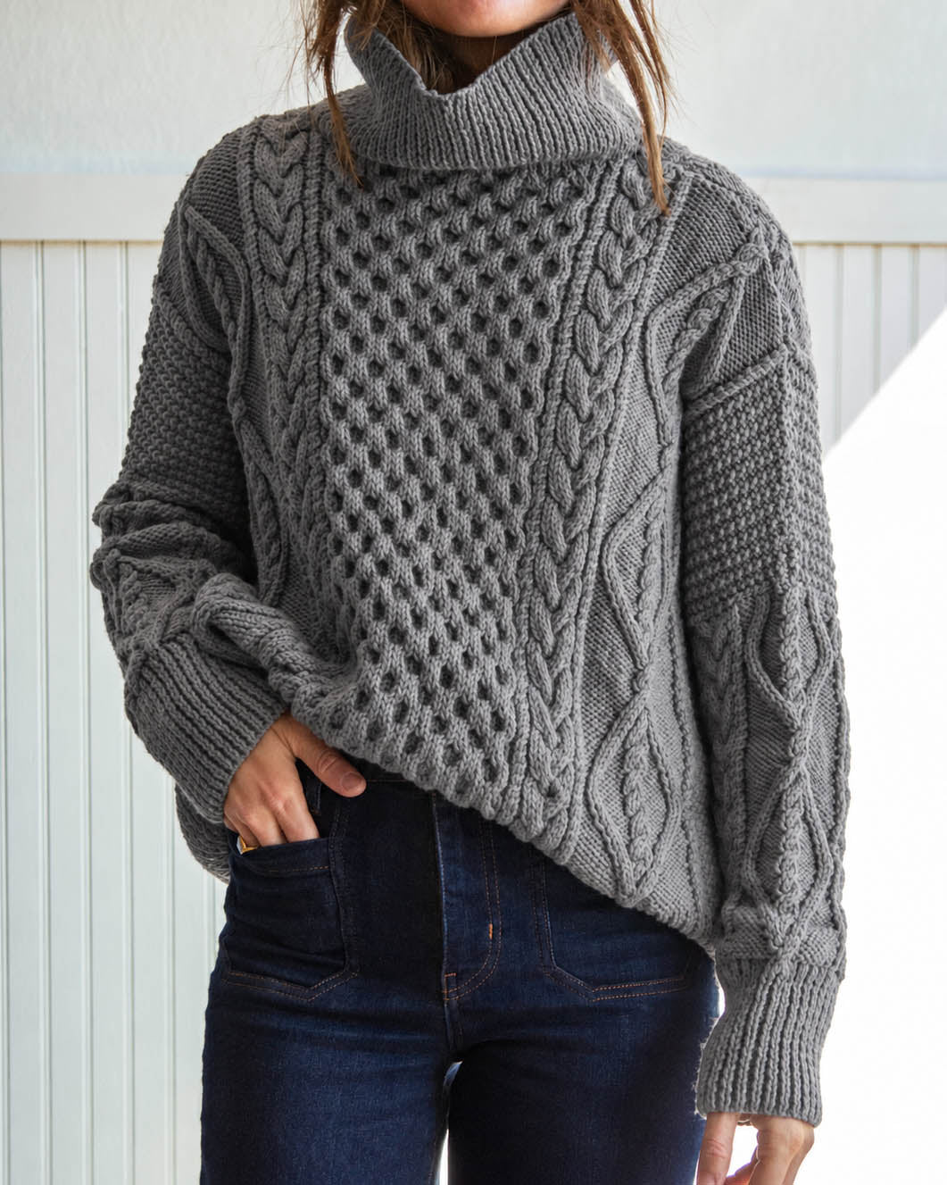 Merino Wool Fisherman Pullover
