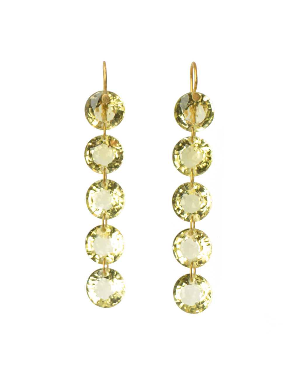 Lemon Quartz Rivieres Earrings
