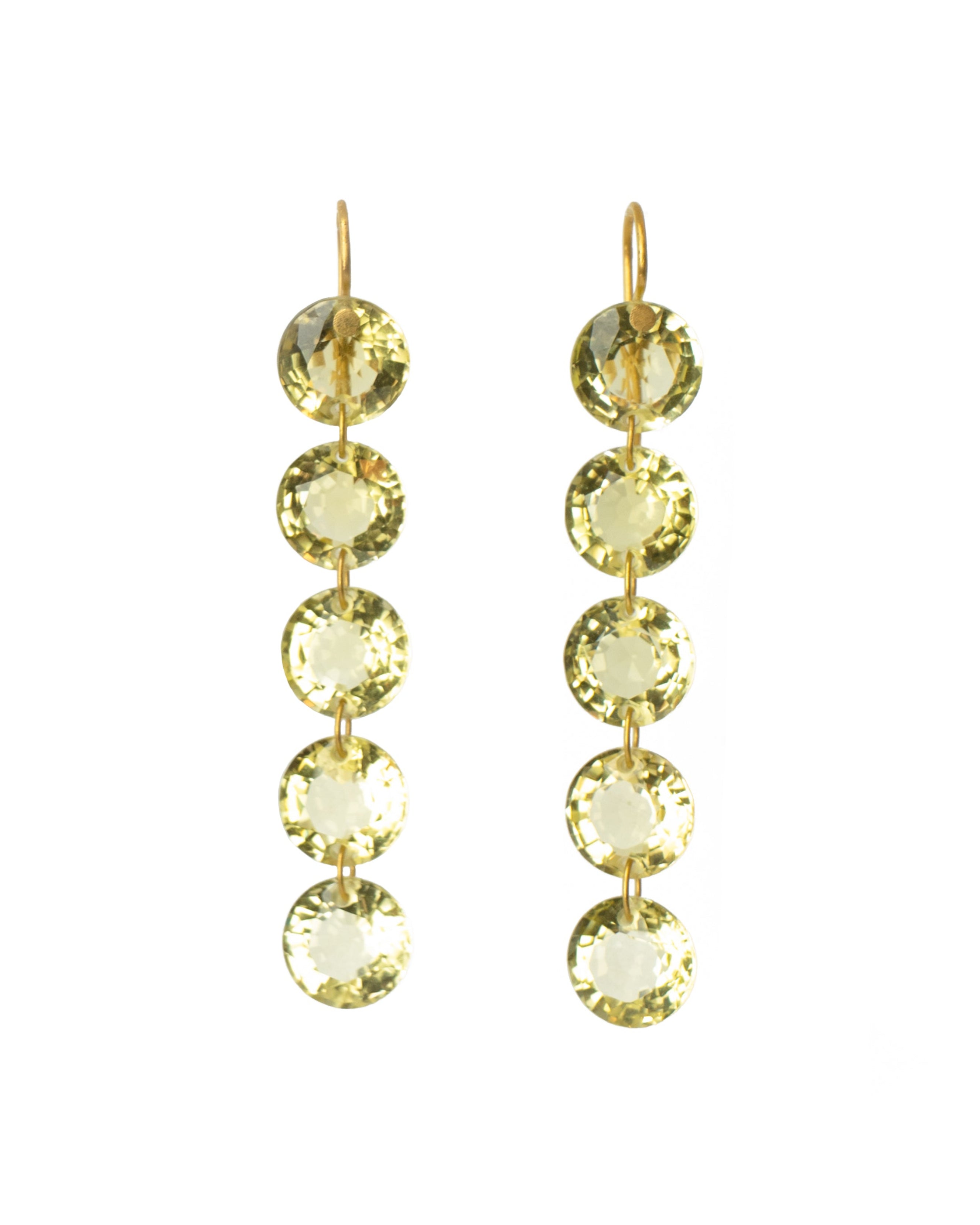 Lemon Quartz Rivieres Earrings