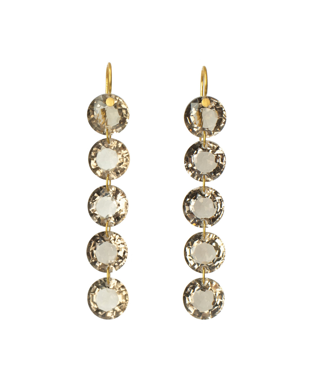 Smokey Quartz Rivieres Earrings