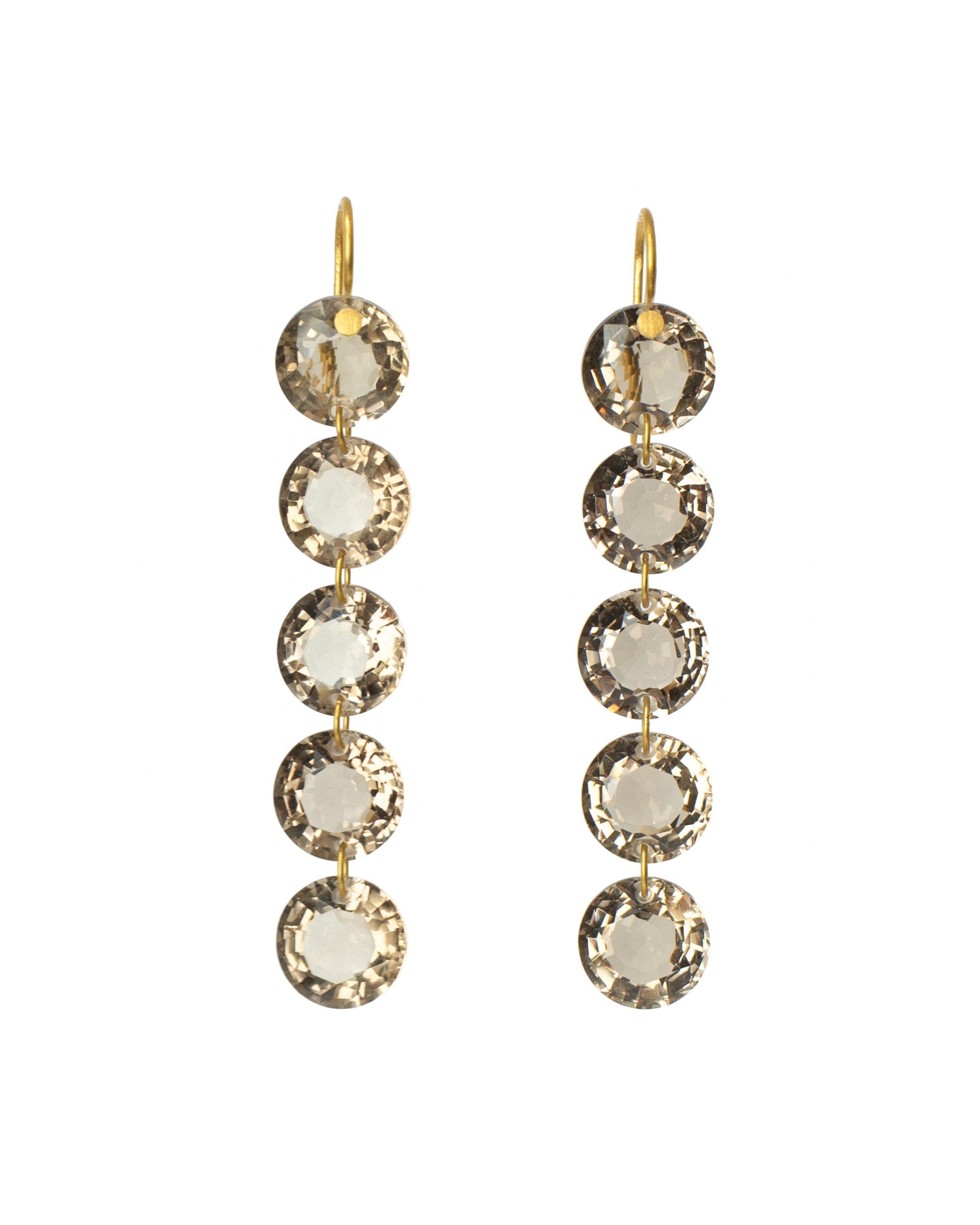Smokey Quartz Rivieres Earrings