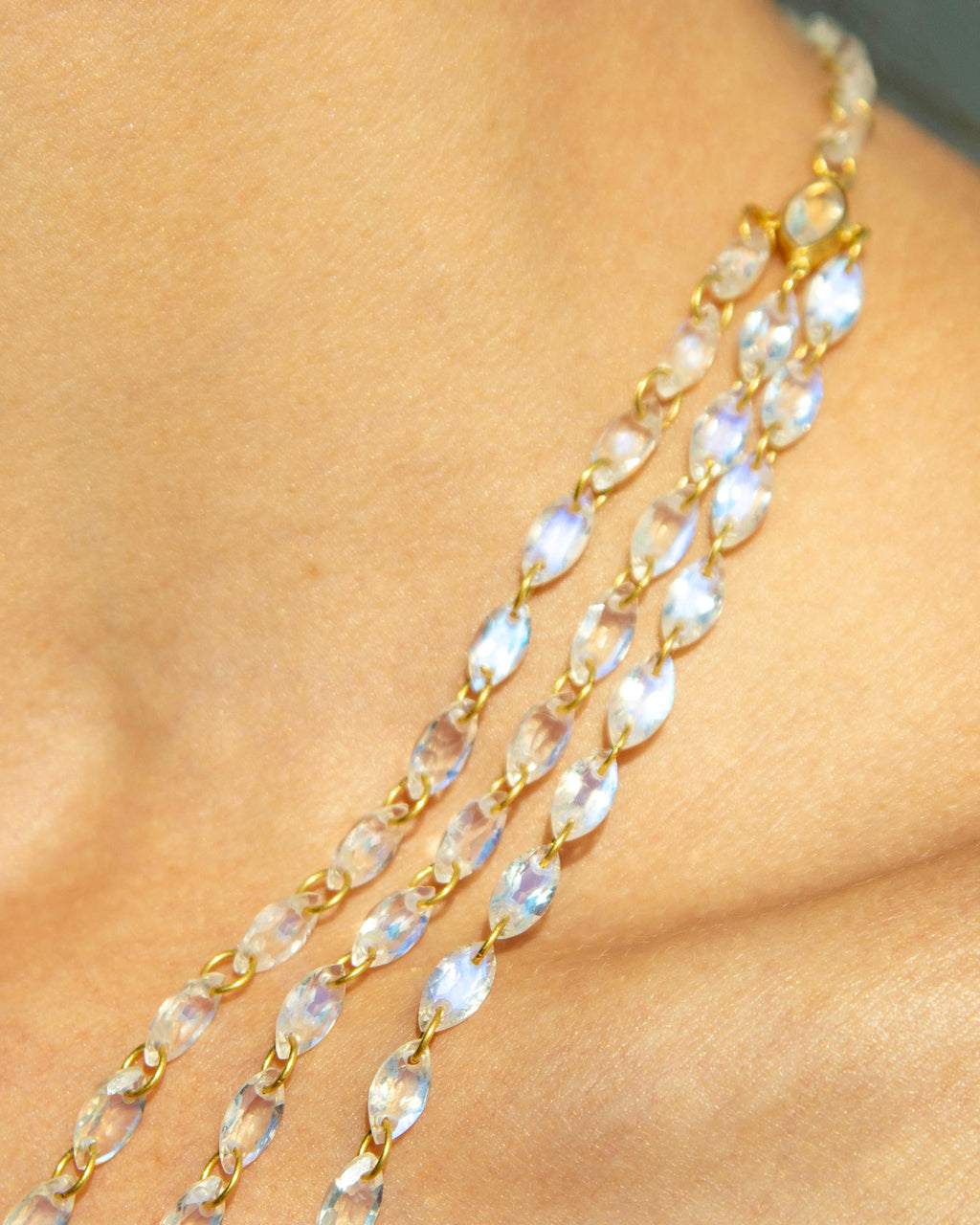 Marquise Necklace - Rainbow Moonstone