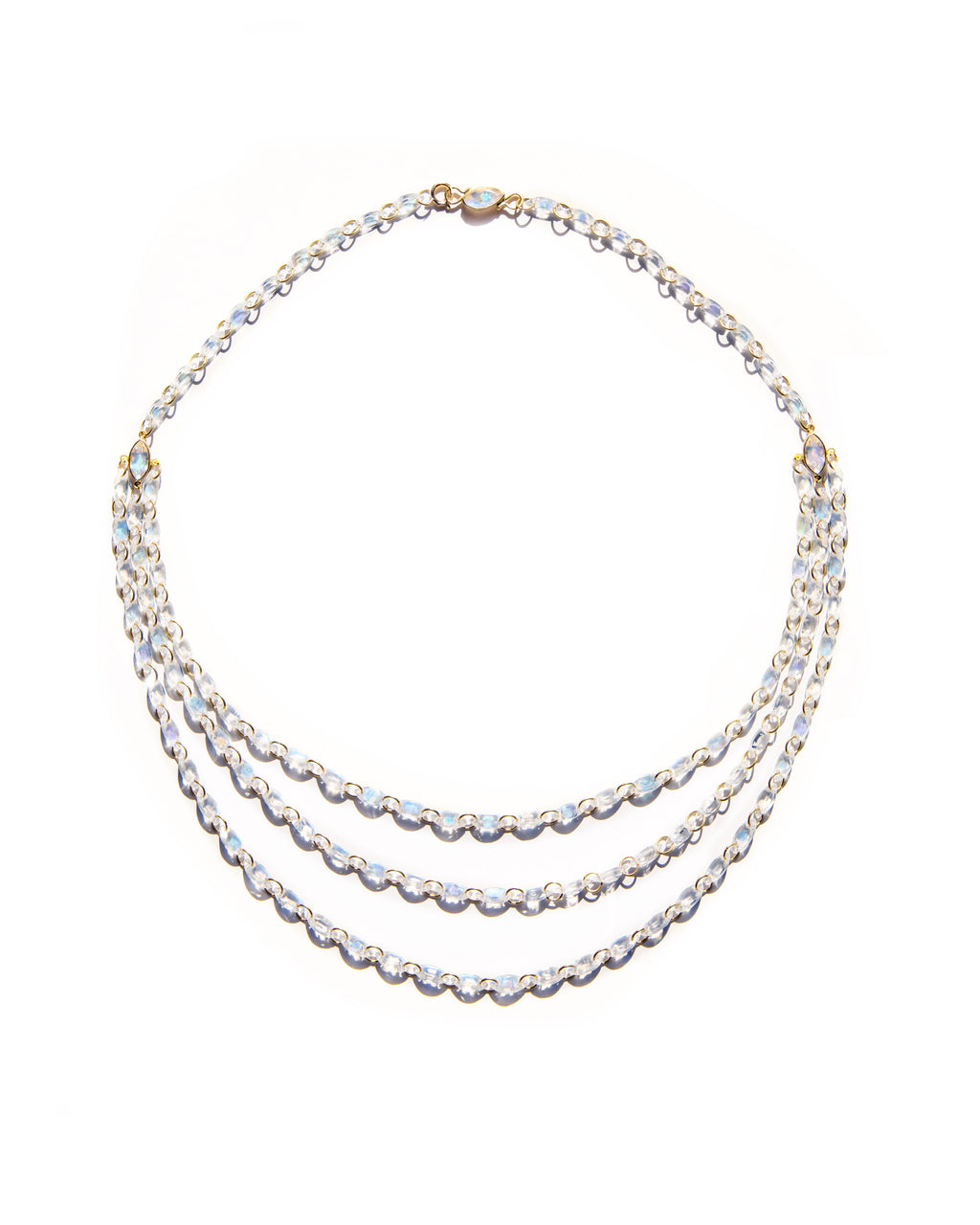 Marquise Necklace - Rainbow Moonstone
