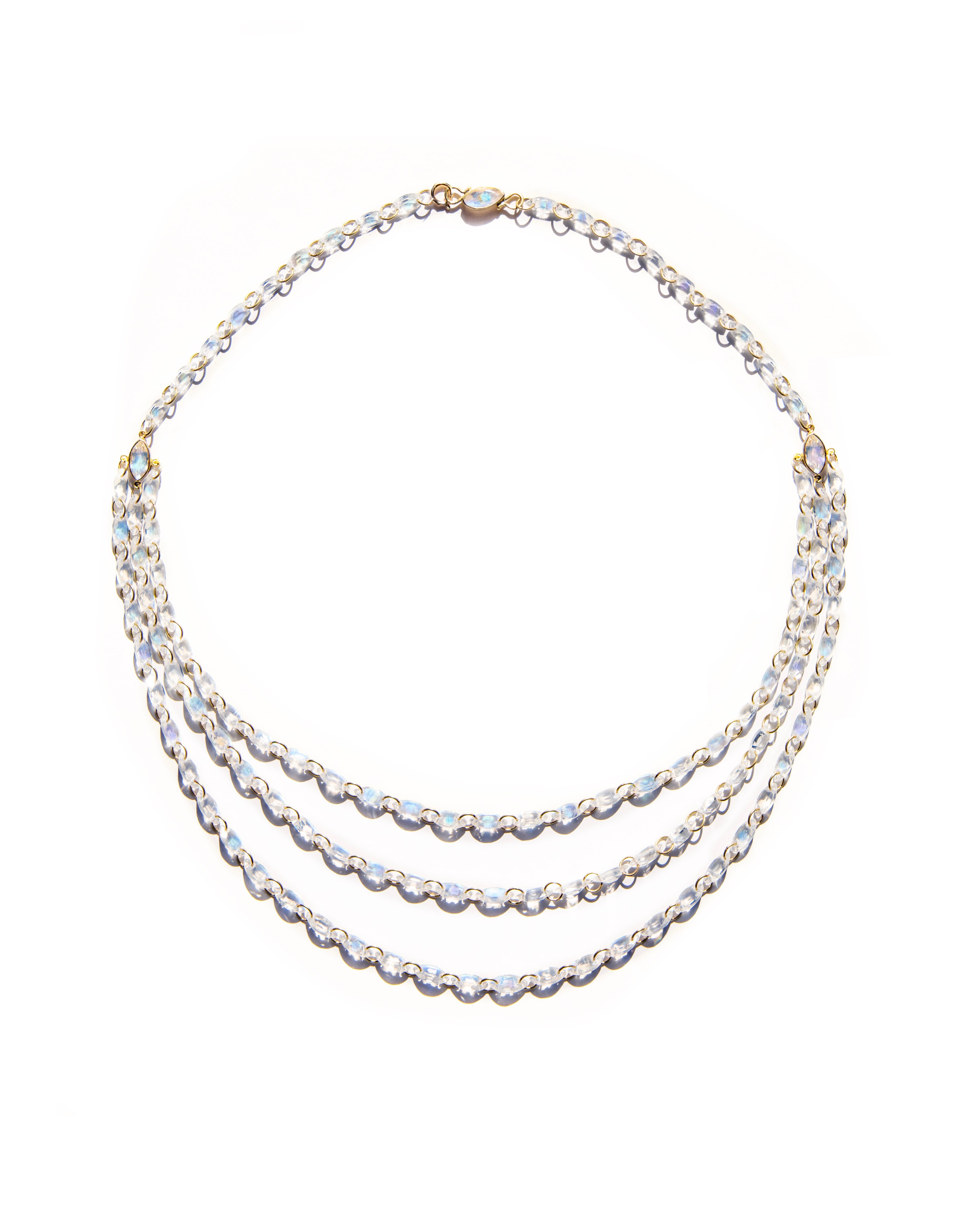 Marquise Necklace- Rainbow Moonstone