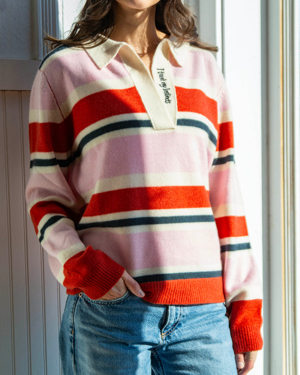Cashmere Polo Stripes Sweater