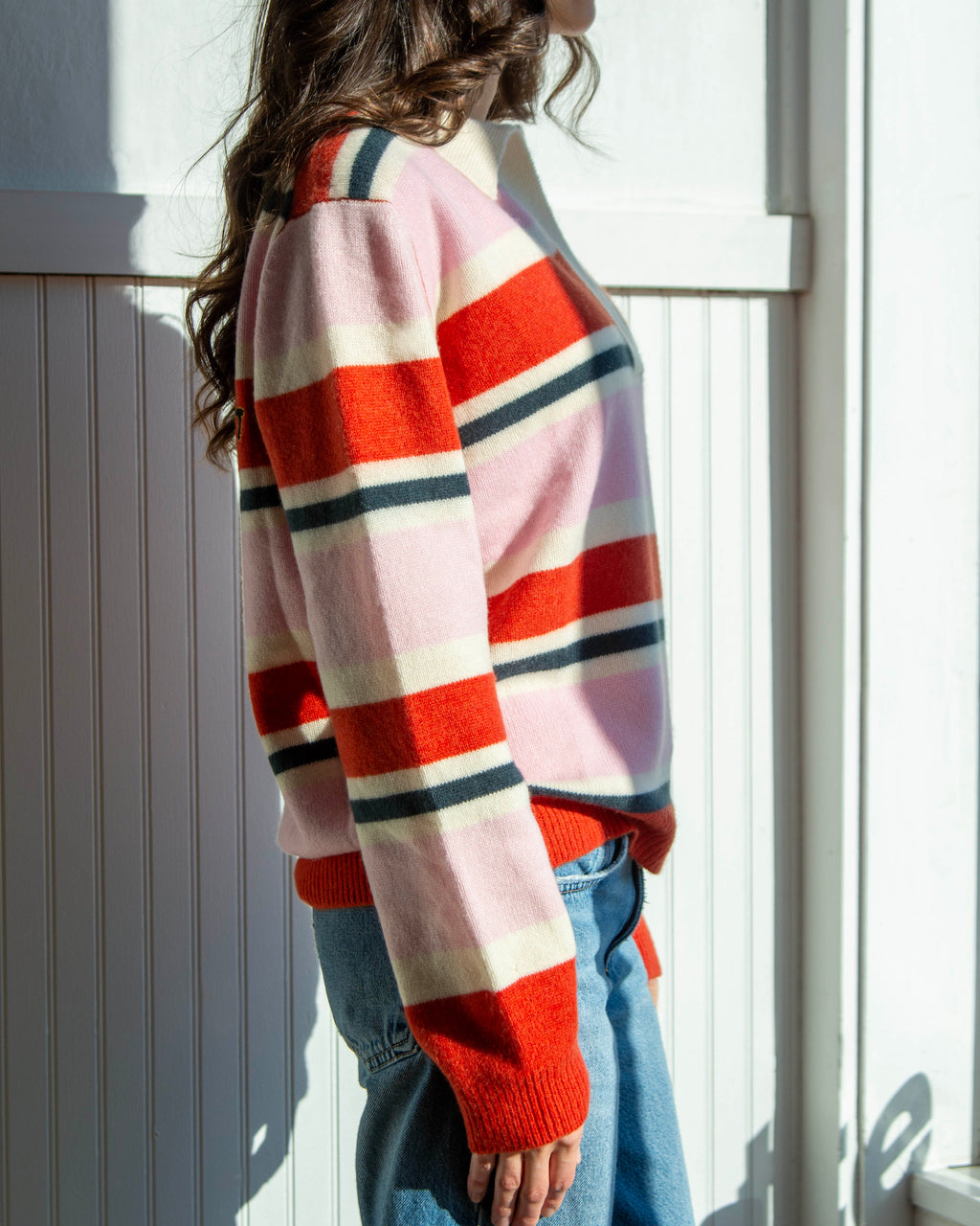 Cashmere Polo Stripes Sweater