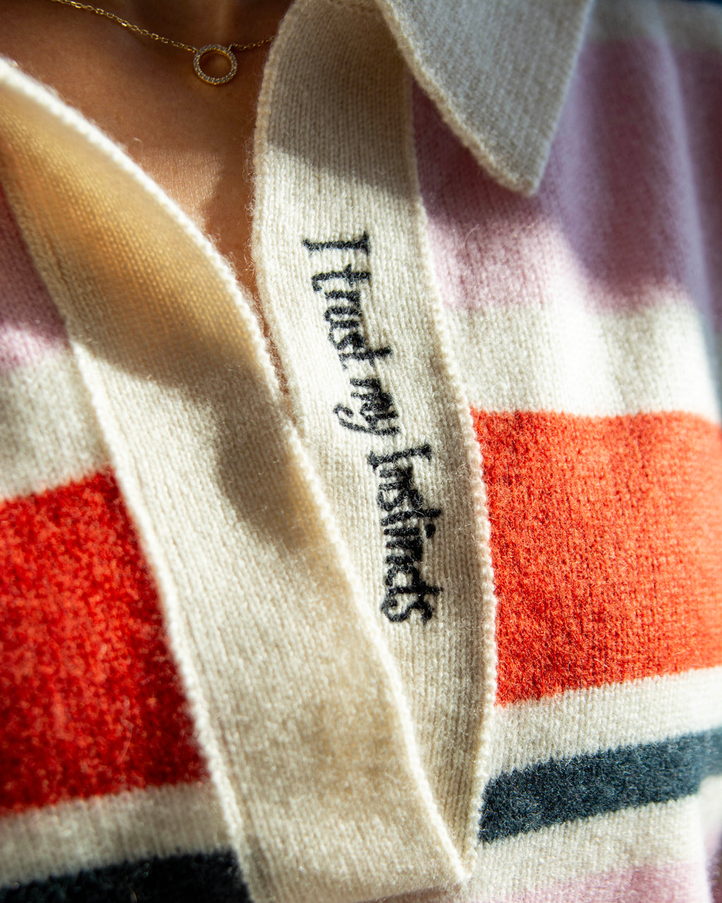 Cashmere Polo Stripes Sweater