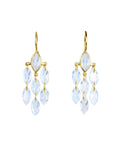 Small Marquise Waterfall Earrings- Rainbow Moonstone