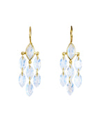 Small Marquise Waterfall Earrings- Rainbow Moonstone