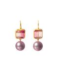 Polychrome Tourmaline + Pink Pearl Incandescence Earrings