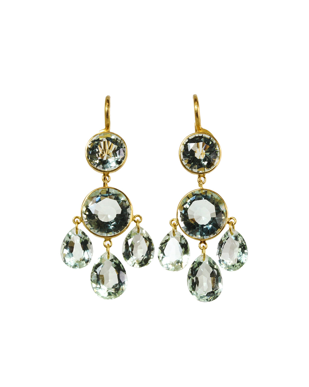 Small Gabrielle Earrings- Green Quartz