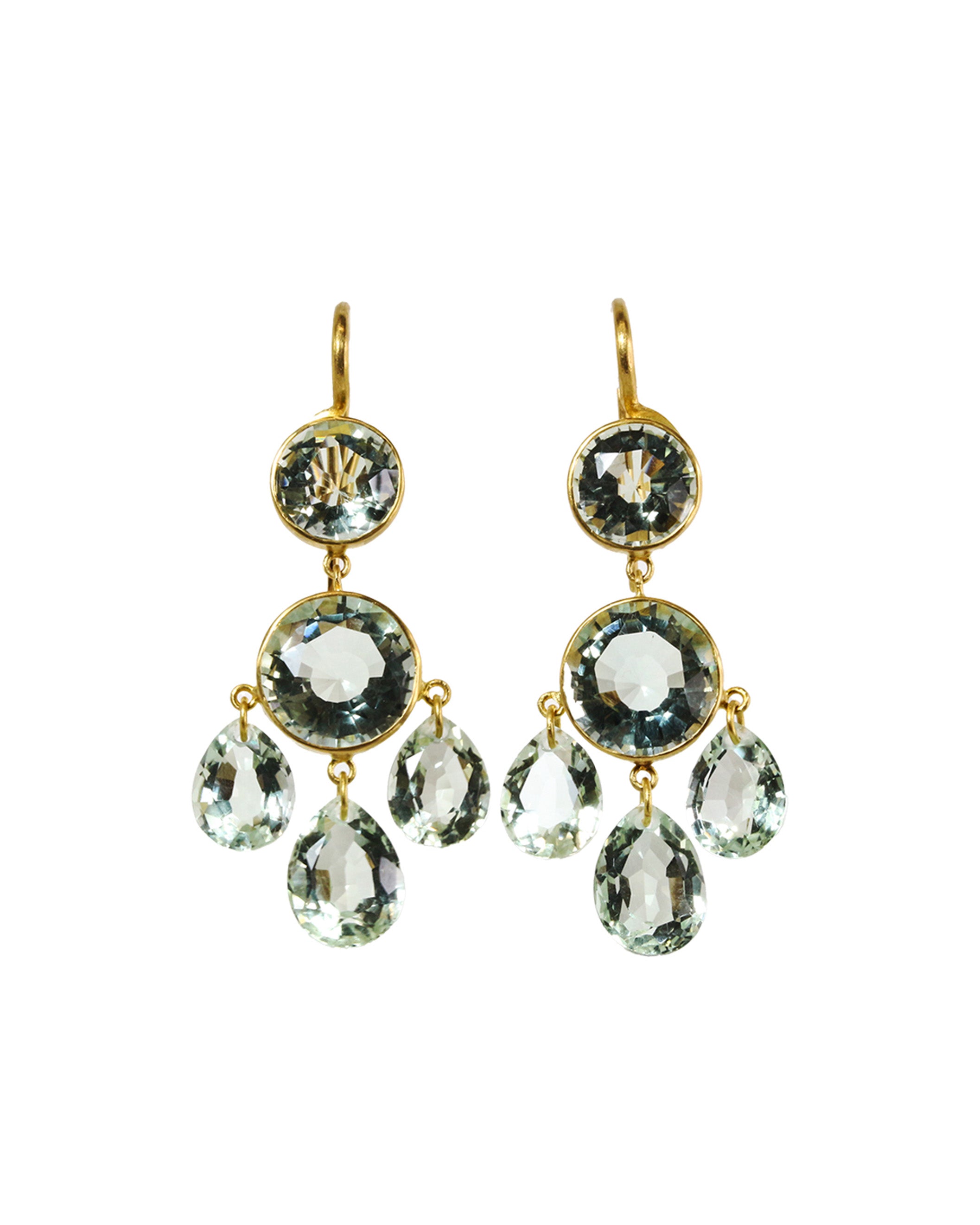 Small Gabrielle Earrings- Green Quartz