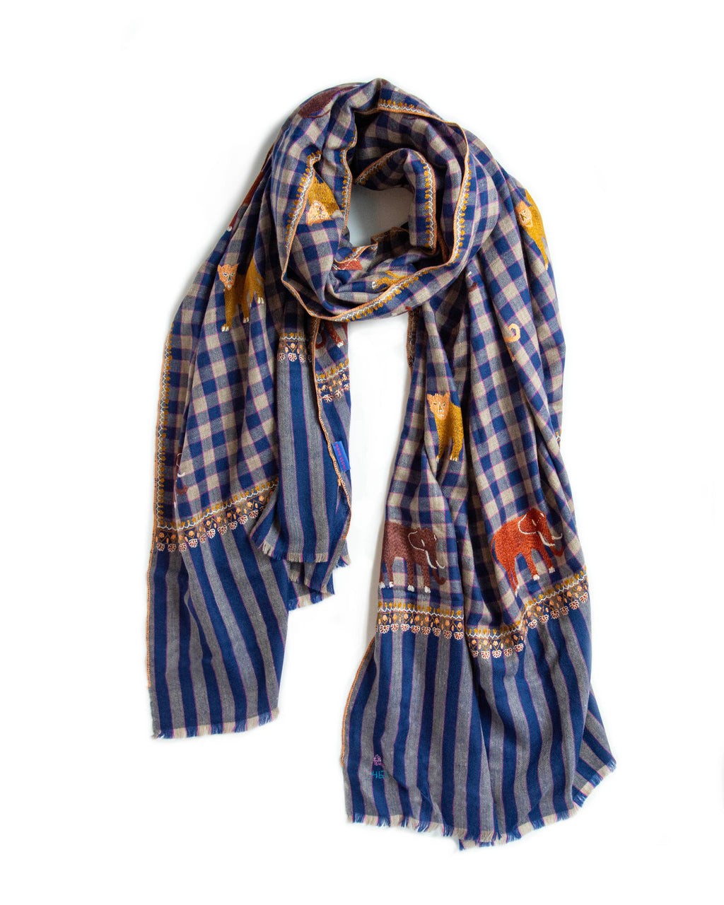 Plaid Safari Cashmere Pashmina Shawl