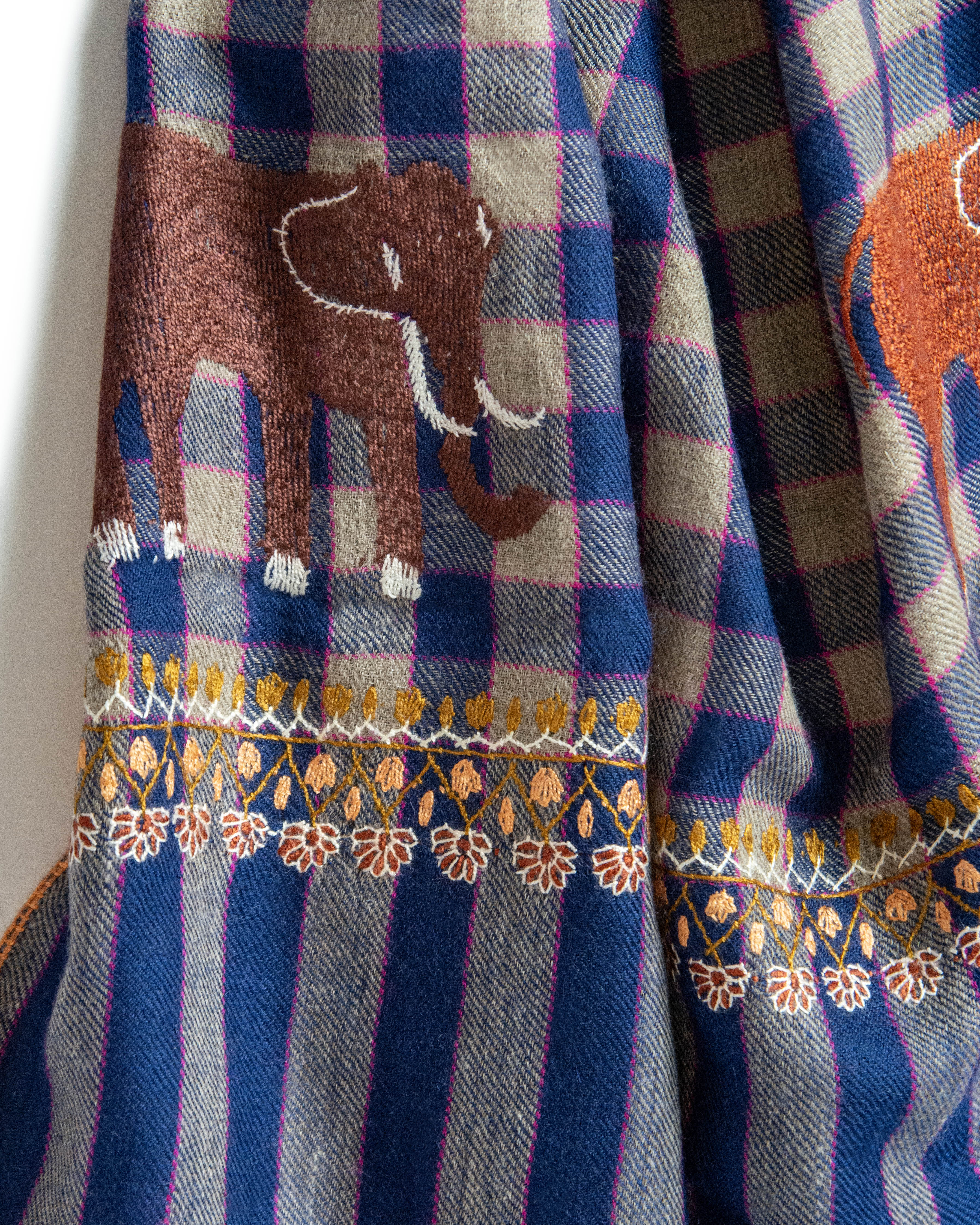 Plaid Safari Cashmere Pashmina Shawl