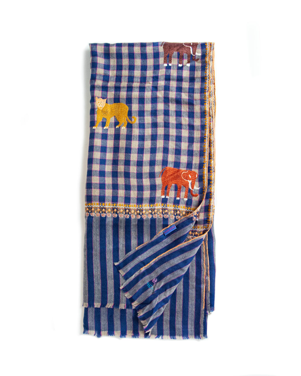 Plaid Safari Cashmere Pashmina Shawl