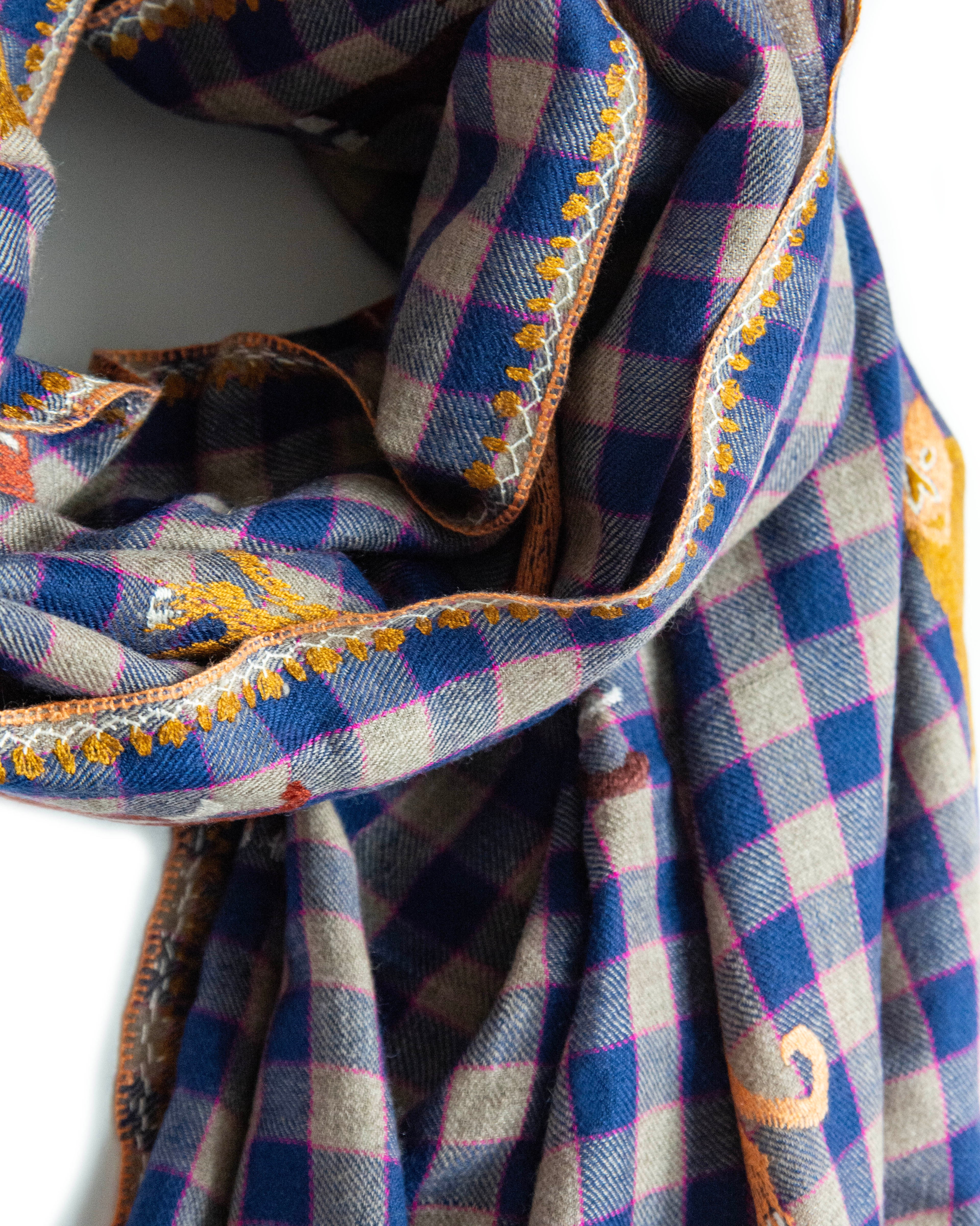 Plaid Safari Cashmere Pashmina Shawl