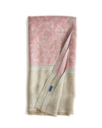 Pink + Beige All Over Vines Cashmere Pashmina Shawl