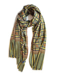 Plaid Blooms Cashmere Pashmina Shawl