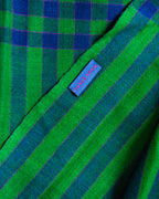 Blue Green Check Cashmere Pashmina Shawl