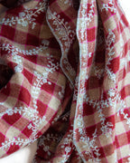 Burgundy Swirl Lt Blue Cashmere Pashmina Shawl