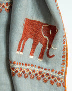 Cashmere Pashmina Shawl - Grey Elephant by Yaser Shaw