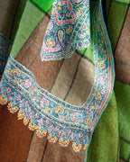 Plaid Medallions Cashmere Pashmina Shawl