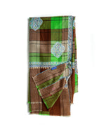 Plaid Medallions Cashmere Pashmina Shawl