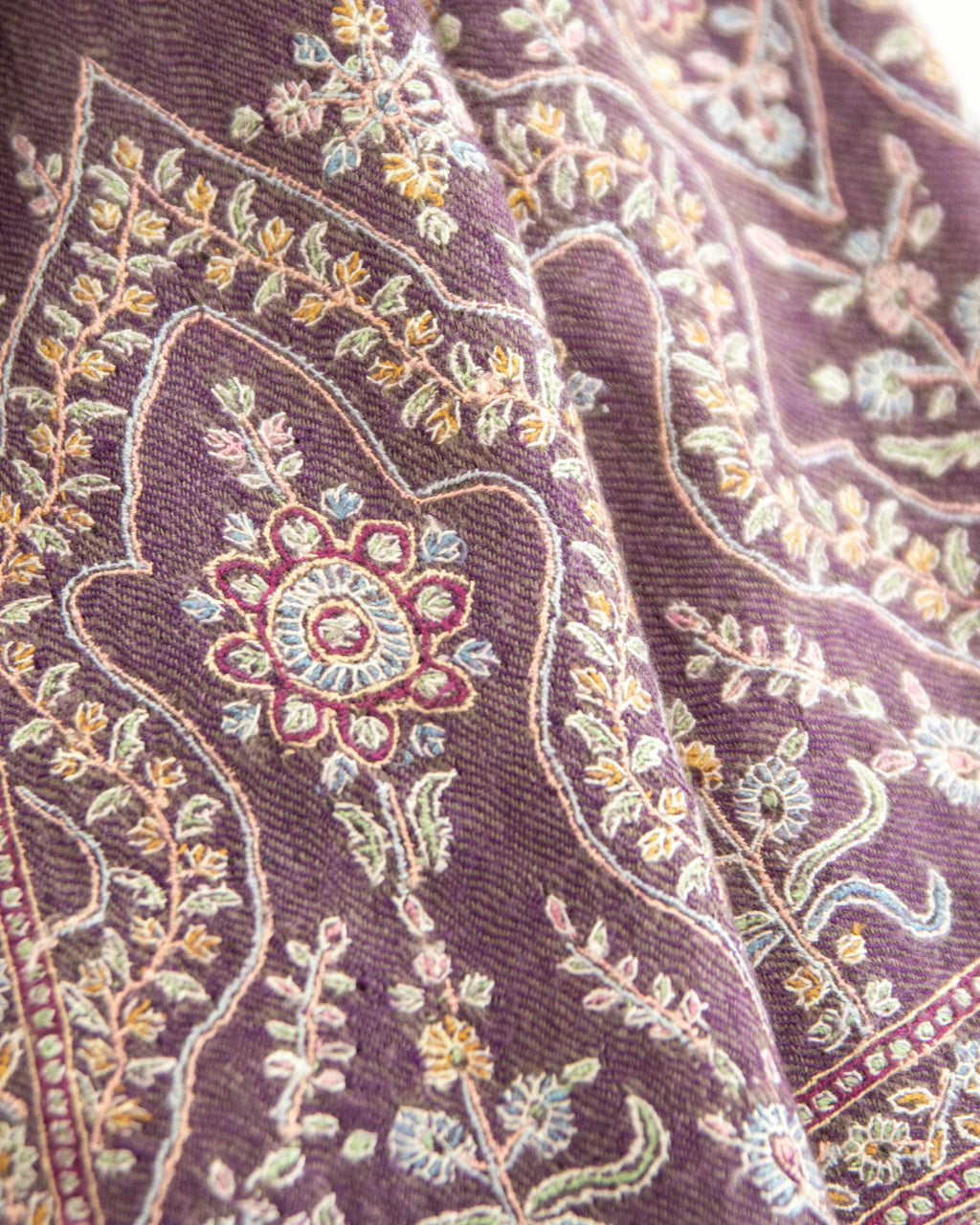 Branch Purple Cashmere Pashmina Shawl
