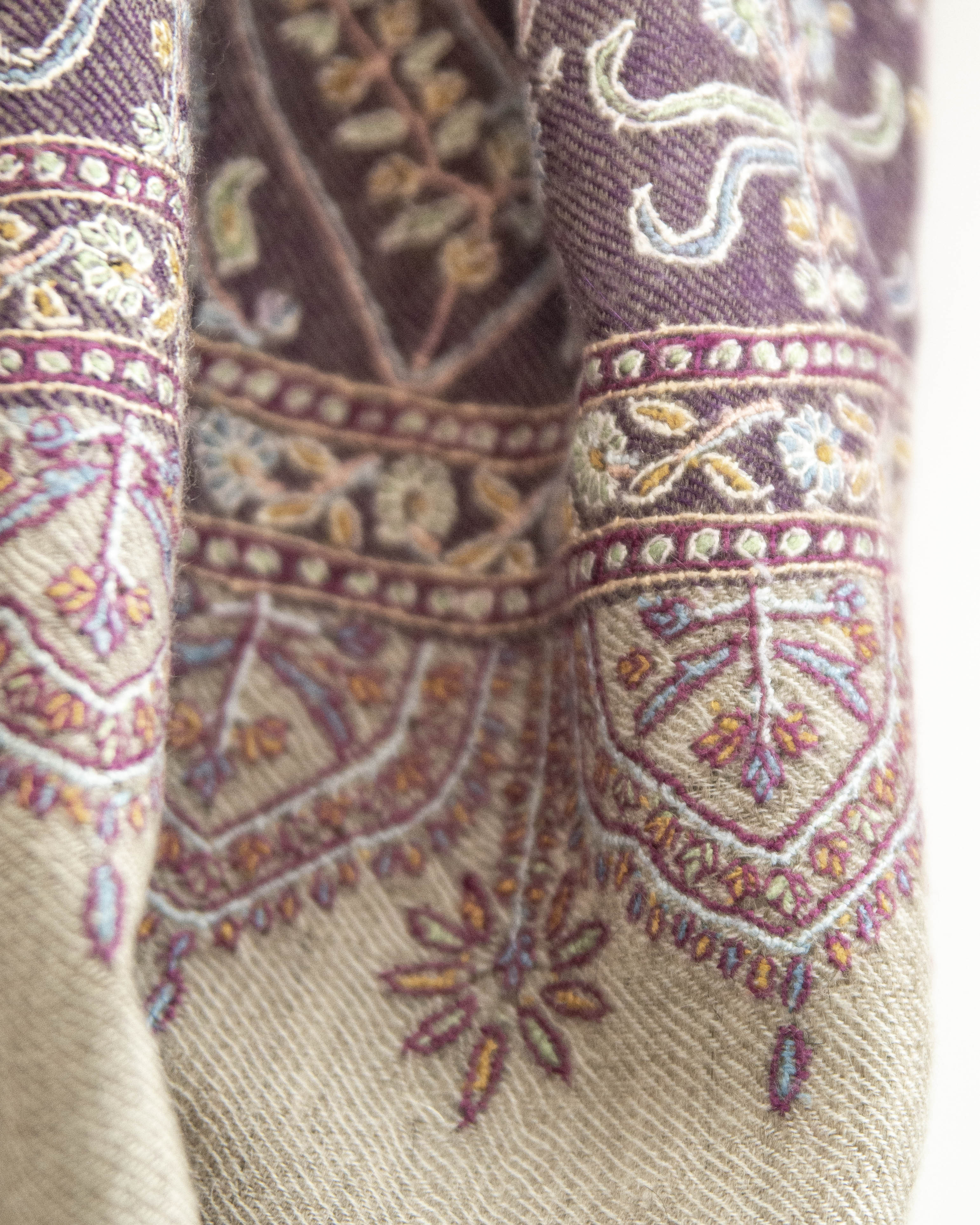Branch Purple Cashmere Pashmina Shawl