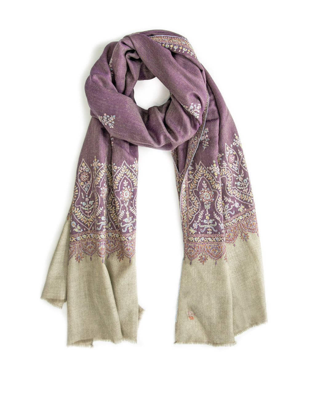 Branch Purple Cashmere Pashmina Shawl
