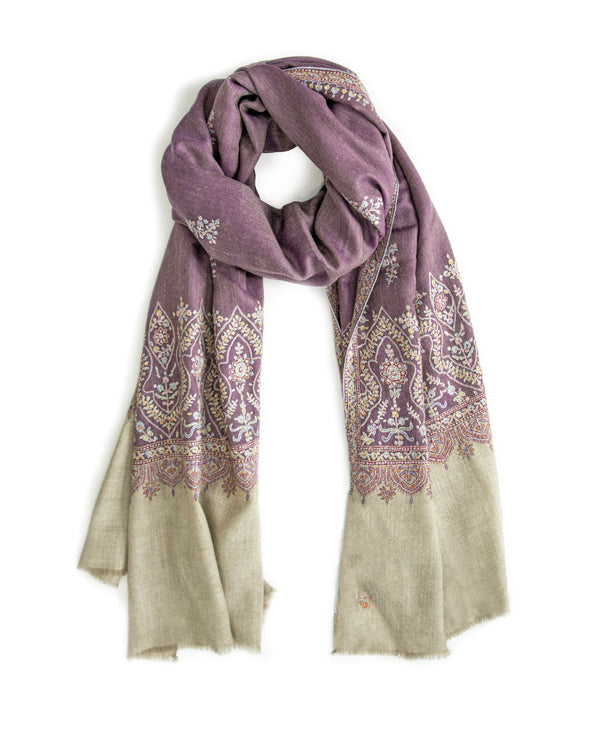 Branch Purple Cashmere Pashmina Shawl