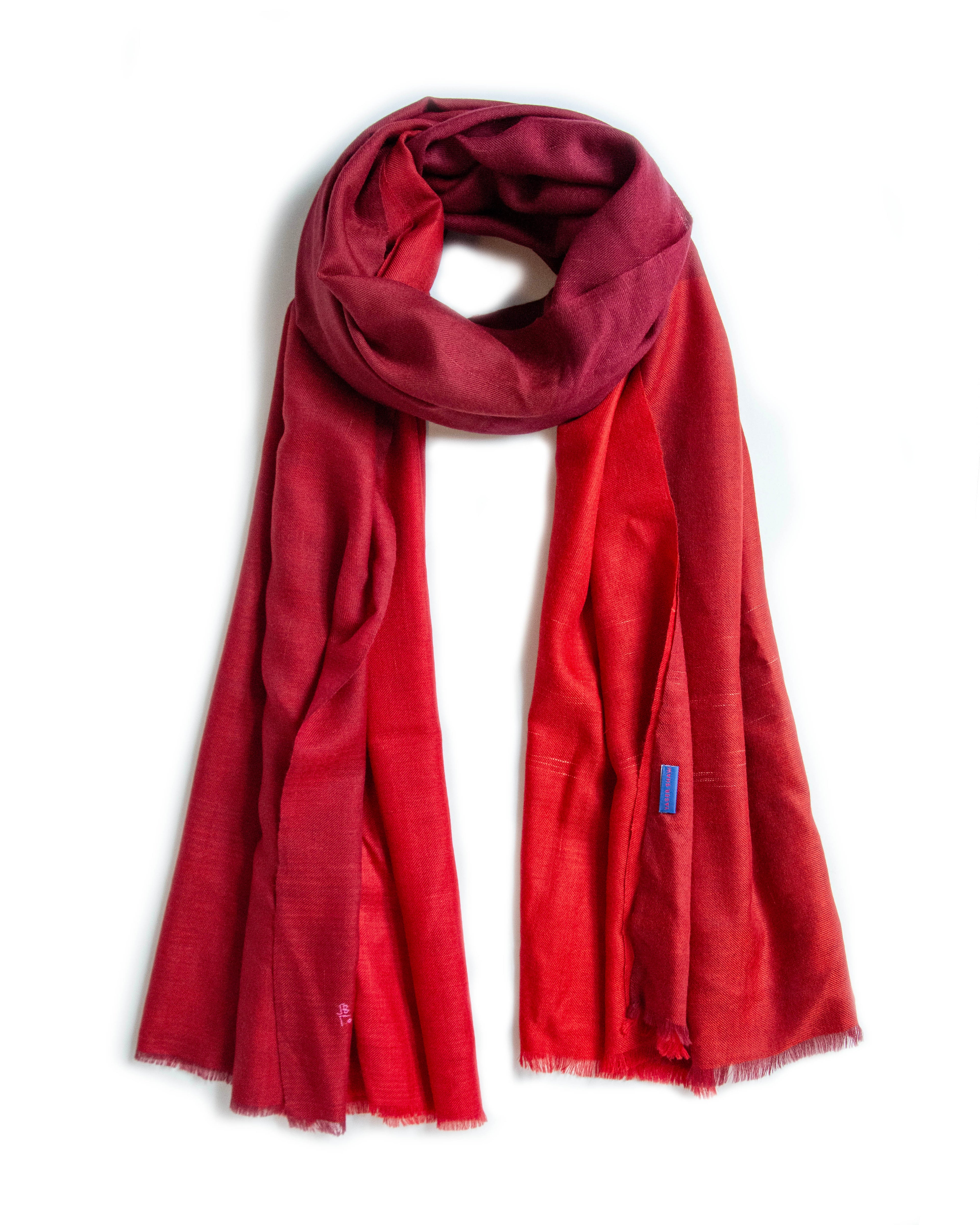 Ombre Red Cashmere Pashmina Shawl
