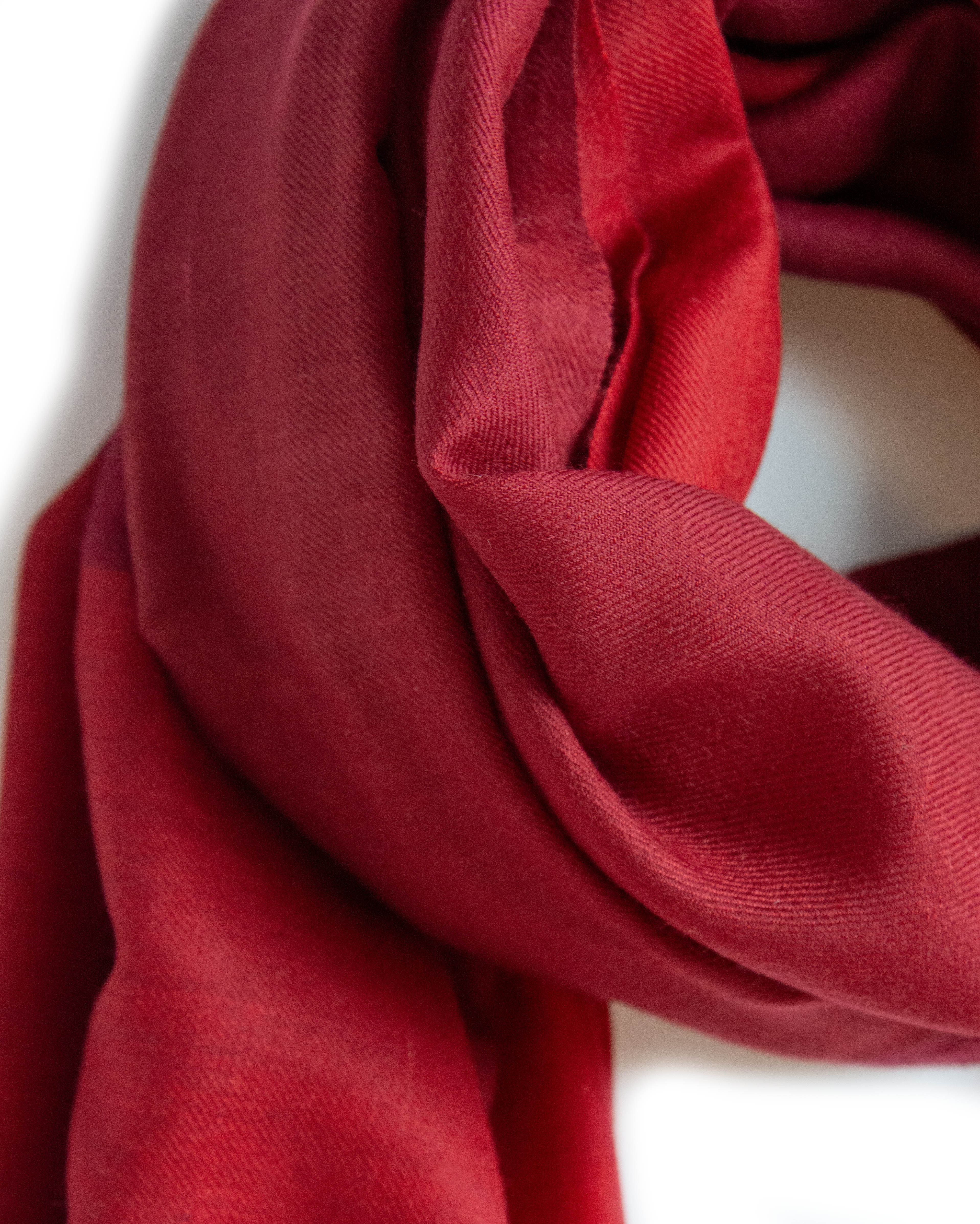 Ombre Red Cashmere Pashmina Shawl