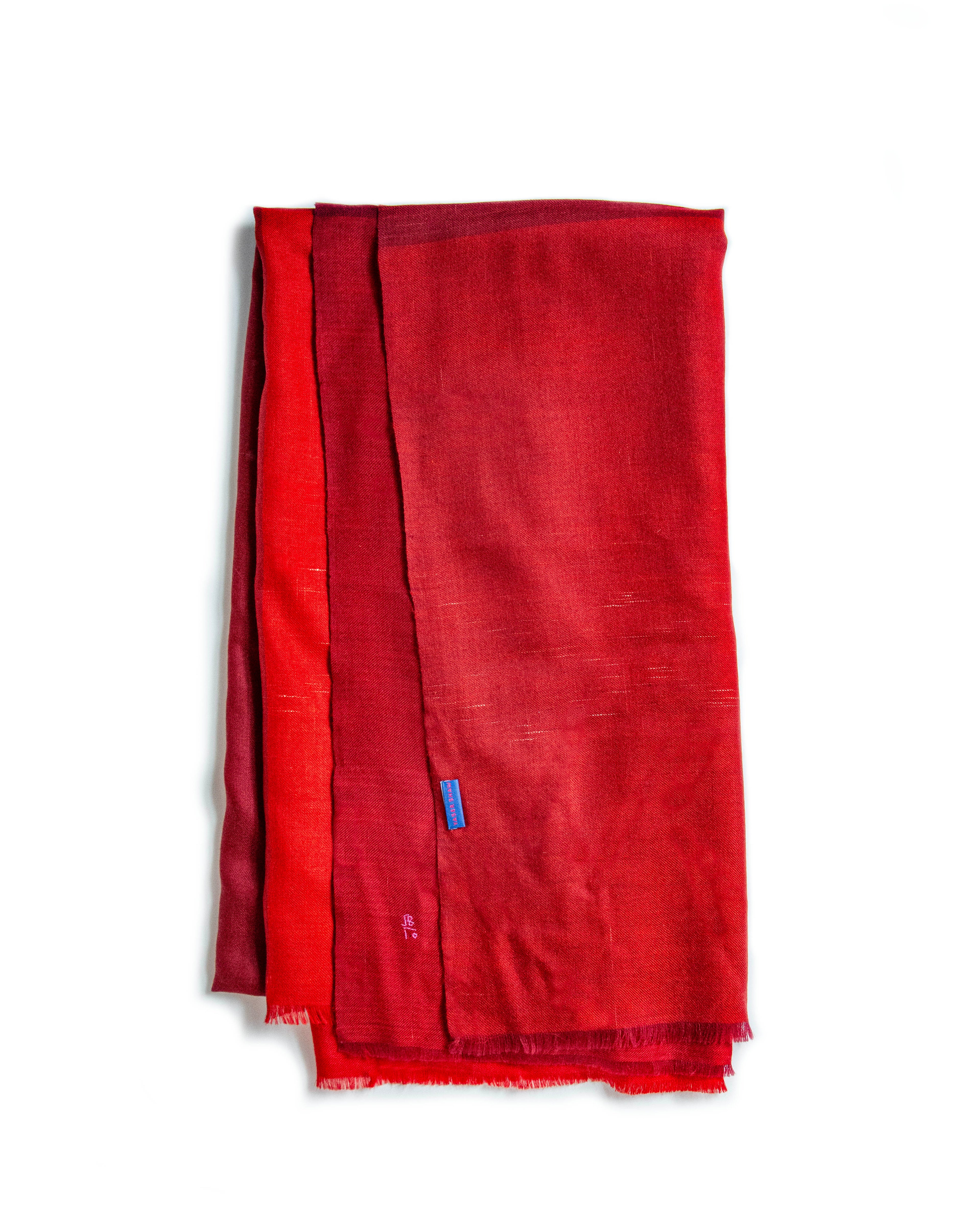 Ombre Red Cashmere Pashmina Shawl