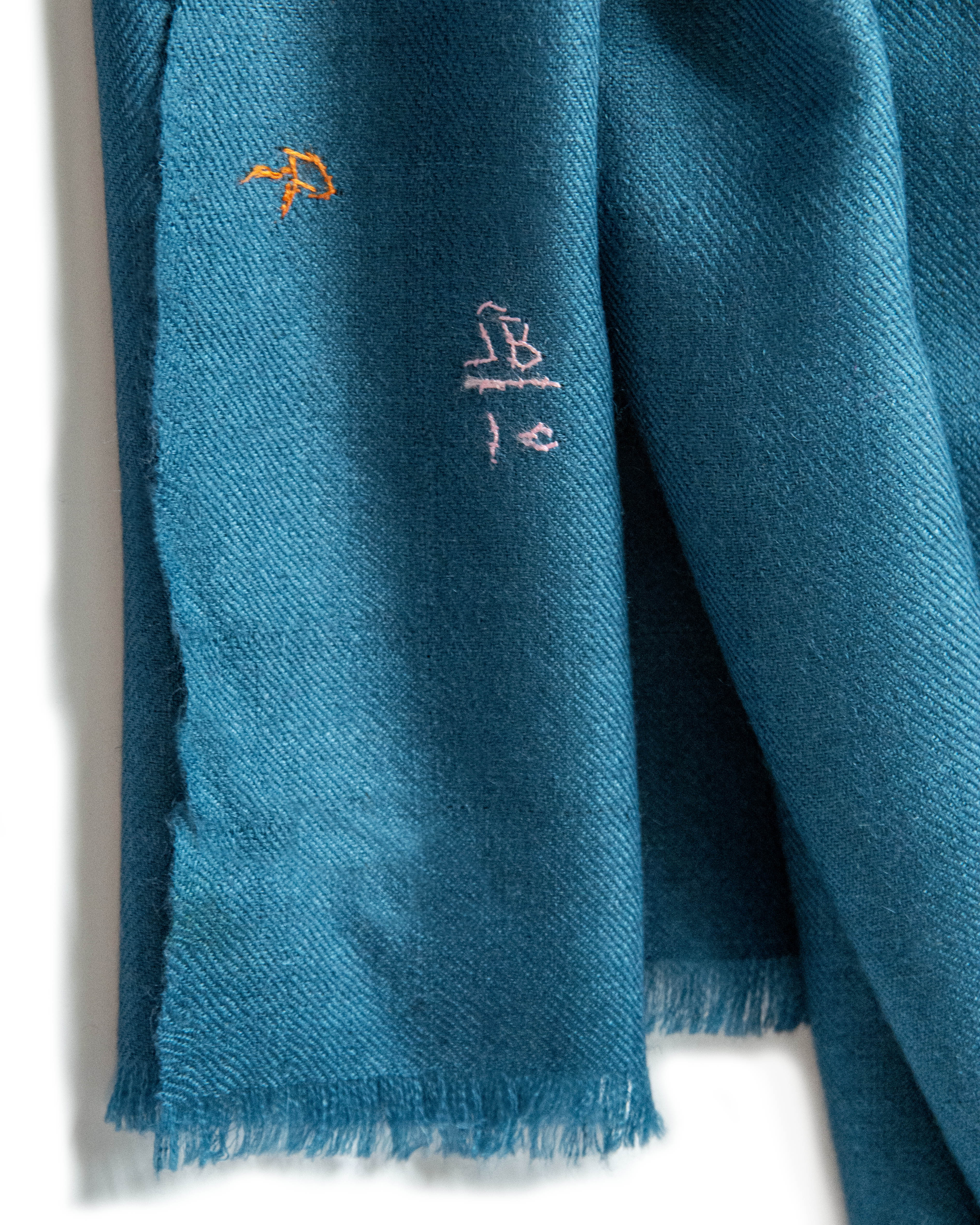 Cashmere Pashmina Shawl - Solid Teal by Yaser Shaw