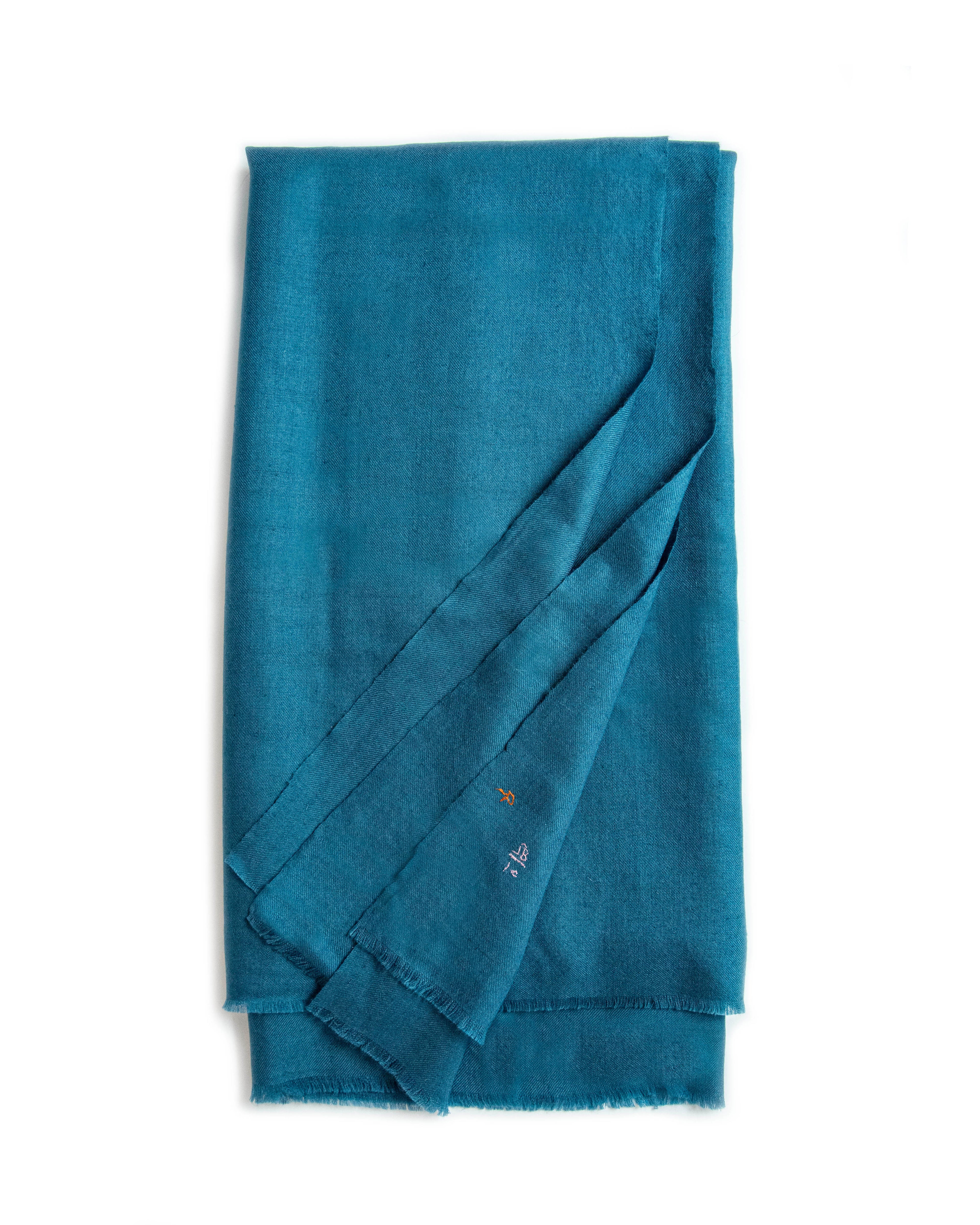 Cashmere Pashmina Shawl - Solid Teal by Yaser Shaw
