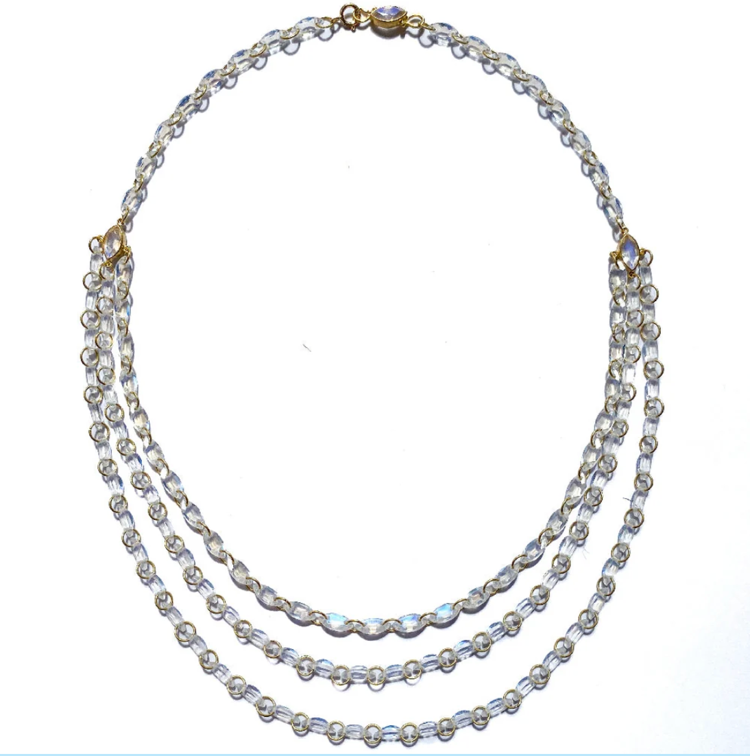 Marquise Necklace - Rainbow Moonstone